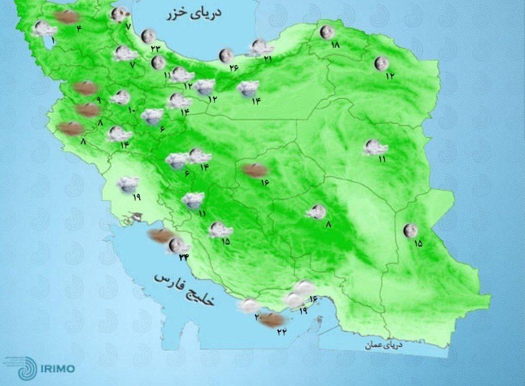 بارش باران و برف، وزش باد شدید و کاهش دما