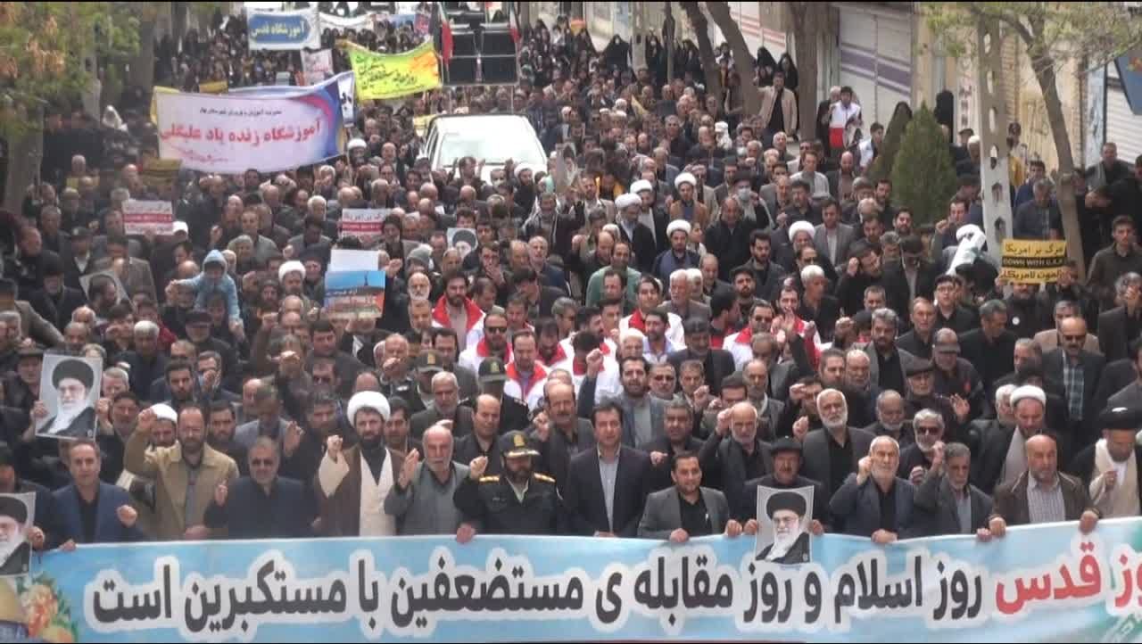 مردم بهار بار دیگر با حضور پرشور خود در راهپیمایی روز قدس درخشیدند
