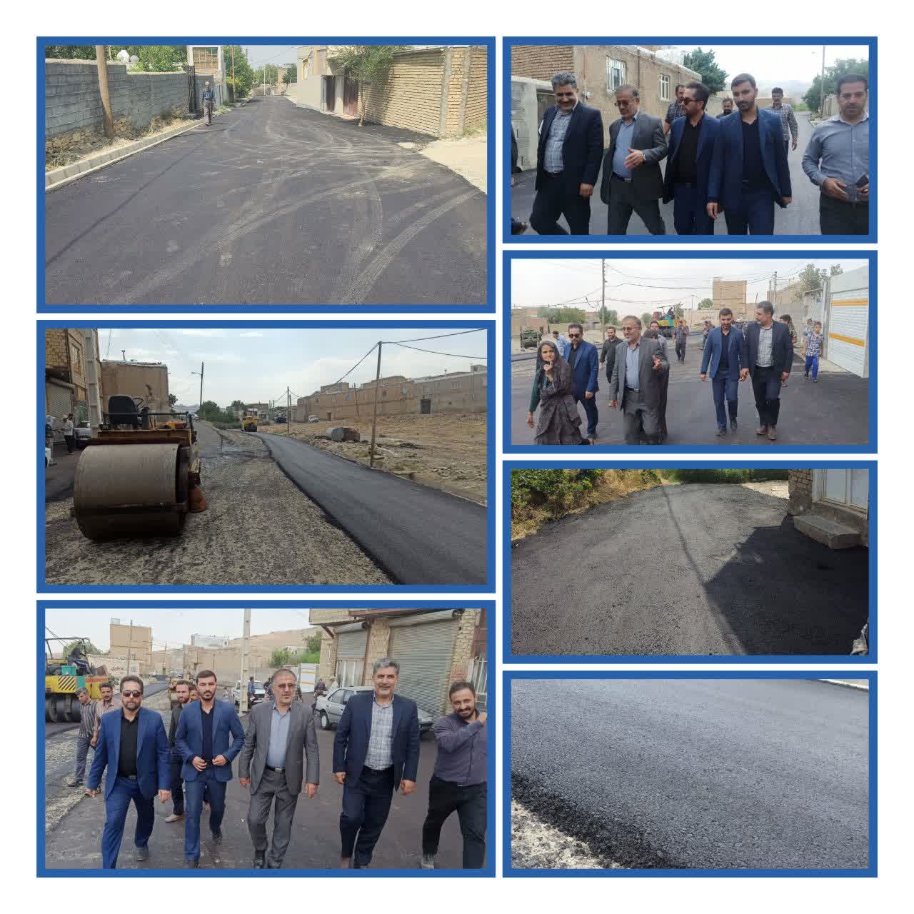 بازدید از روند آسفالت ریزی معابر روستای حسین آباد عاشوری/ تلاش برای عمران و آبادانی روستاهای شهرستان بهار