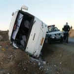 واژگونی اتوبوس زائرین اربعین حسینی در اتوبان ساوه همدان با ۲۸ مصدوم