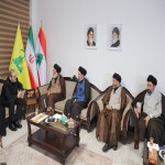 حضور جمعی فرزندان حضرت آیت‌الله خامنه‌ای در دفتر حزب‌الله لبنان در تهران 