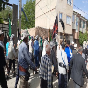ورود کاروان عراقی حرم امام رضا به حسام آباد و استقبال اهالی روستا از این کاروان