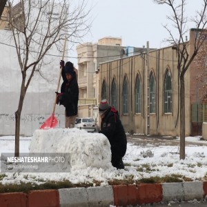 گزارش تصویری از حال و هوای برفی شهر بهار