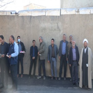 گزارش تصویری از مراسم افتتاحیه آسفالت ریزی معابر روستای حسام آباد و برگزاری میز خدمت در این روستا