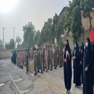 صبحگاه مشترک سپاه پاسداران و نیروی انتظامی در محوطه سپاه بهار به مناسبت گرامیداشت سالروز سوم خرداد