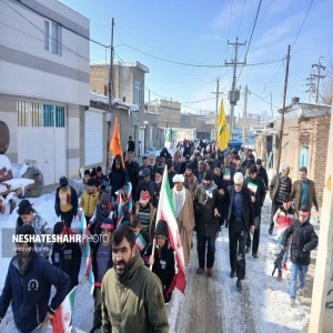 گزارش تصویری از راهپیمایی ۲۲ بهمن ۱۴۰۳ در روستای حسام آباد