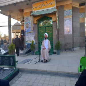 گزارش تصویری از برگزاری مراسم سالگرد رحلت مرحوم آیت الله شیخ محمد بهاری در گلزار شهدای شهر بهار