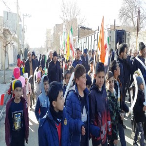 مراسم راهپیمایی یوم الله ۲۲ بهمن در روستای حسام آباد برگزار شد