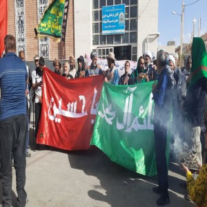 ورود کاروان عراقی حرم امام رضا به حسام آباد و استقبال اهالی روستا از این کاروان