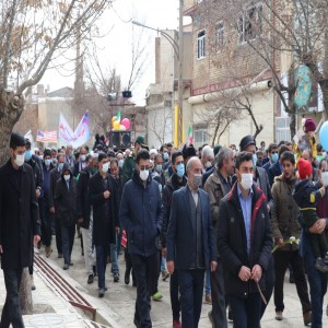 گزارش تصویری از راهپیمایی ۲۲ بهمن در شهر بهار