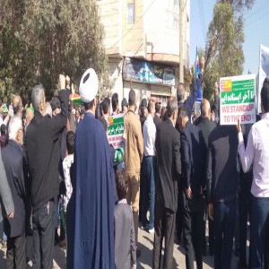 حضور مردم بهاری در راهپیمایی سیزده آبان