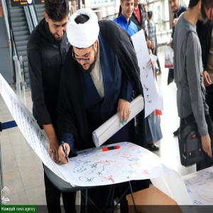 استقبال طلاب مدرسه علمیه آیت الله بهاری(ره) از شیخ ابراهیم زکزاکی