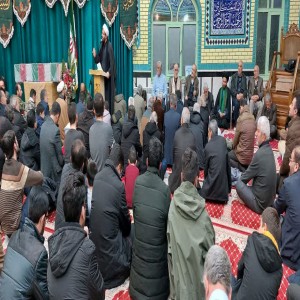 گزارش تصویری از مراسم وداع مردم لالجین با شهید گمنام در مسجد بزرگ آقا