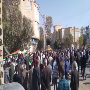 حضور مردم بهاری در راهپیمایی سیزده آبان