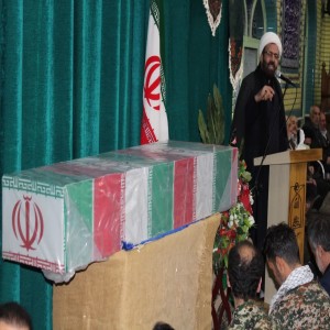 گزارش تصویری از مراسم وداع مردم لالجین با شهید گمنام در مسجد بزرگ آقا